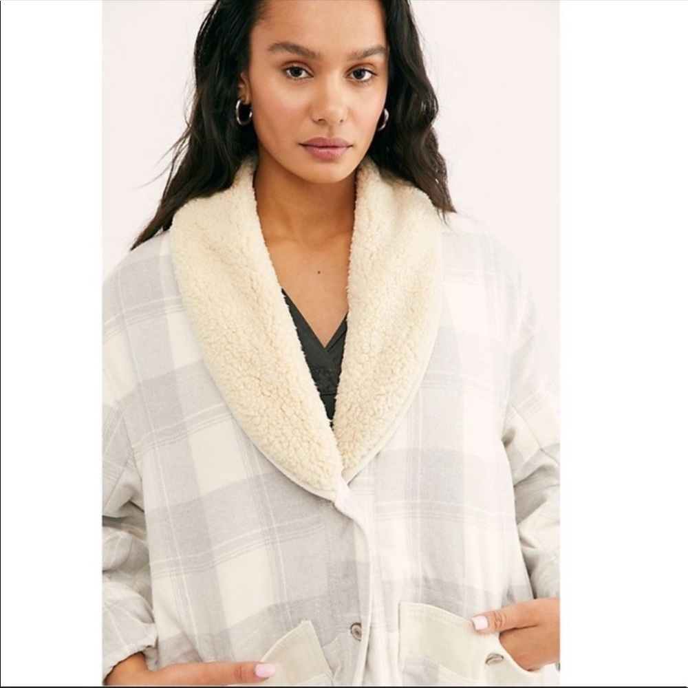 Free People Woodlands Plaid Sherpa Jacket - Picture 2 of 9